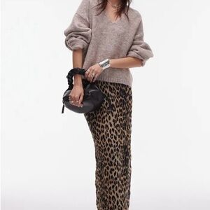 Topshop Tan V-Neck Sweater